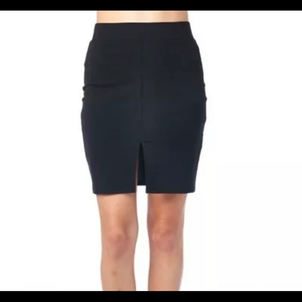 Black pencil short slit front Mini Skirt Tresics m